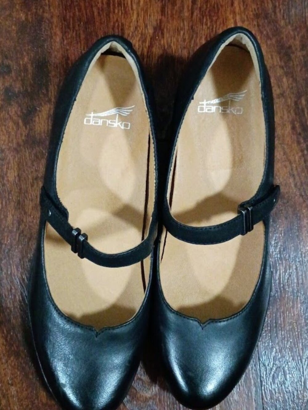 Dansko Black Mary Jane Leather Block Heel Shoes Size 10/41 Elegant - Picture 2 of 10